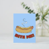 Bite me - Hot Dog Briefkaart (Staand voorkant)