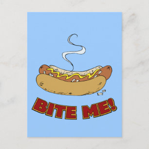 Bite me - Hot Dog Briefkaart