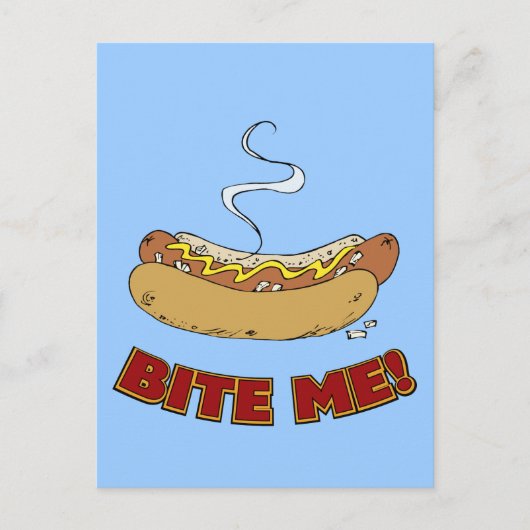Bite me - Hot Dog Briefkaart (Voorkant)