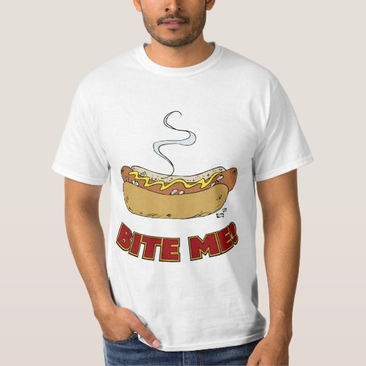 Bite me - Hot Dog T-shirt (Voorkant)