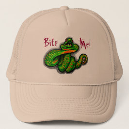 Bite me! jongens pet, slangenbeet, vriendjescadeau trucker pet