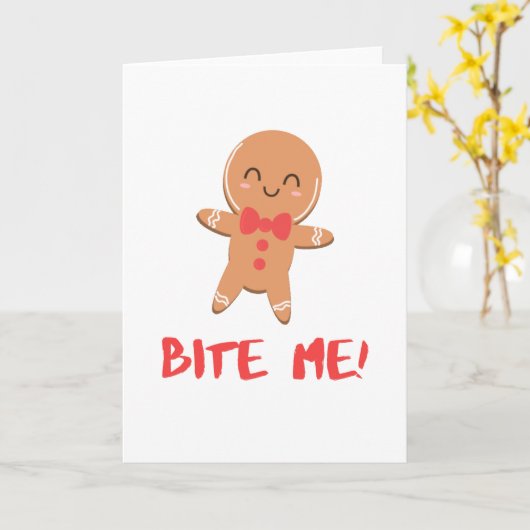 Bite Me! Kabouter van Peperkoek Kaart (Gele Bloem)