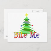 Bite me kerstboom feestdagenkaart (Voorkant / Achterkant)