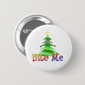 Bite me kerstboom ronde button 5,7 cm (Voorkant /achterkant)