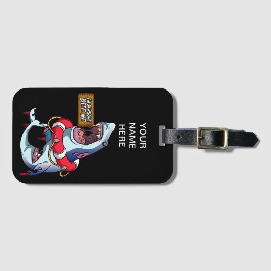 Bite me Killer Shark Bagagelabel (Voorkant (horizontaal))