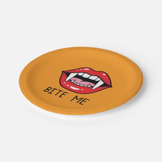 Bite me papieren bordje (Gekanteld)