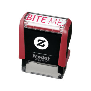 BITE ME. passieve agressieve passieve passieve too Zelfinktende Stempel