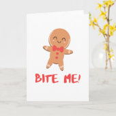 Bite Me! Peperkoekman Kaart (Gele Bloem)