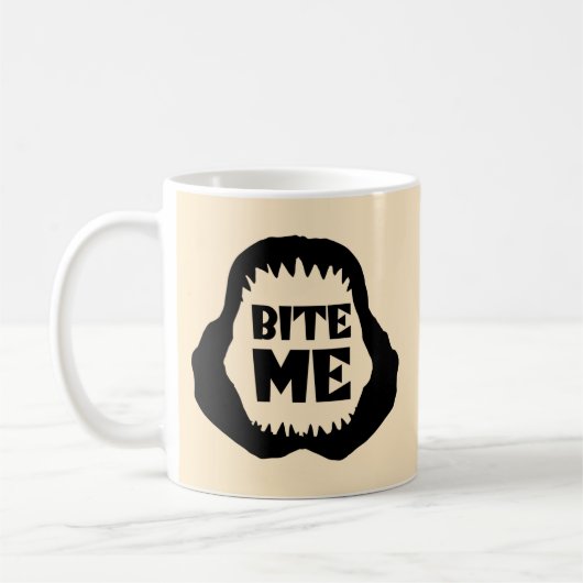 Bite me Quote - Shark Jaws Koffiemok (Links)