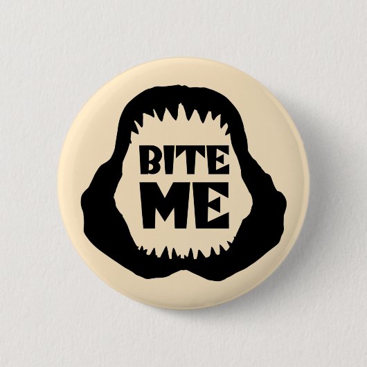 Bite me Quote - Shark Jaws Ronde Button 5,7 Cm (Voorkant)