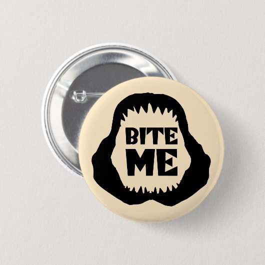 Bite me Quote - Shark Jaws Ronde Button 5,7 Cm (Voorkant /achterkant)