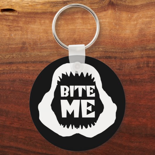 Bite me Quote - Shark Jaws Sleutelhanger (Voorkant)