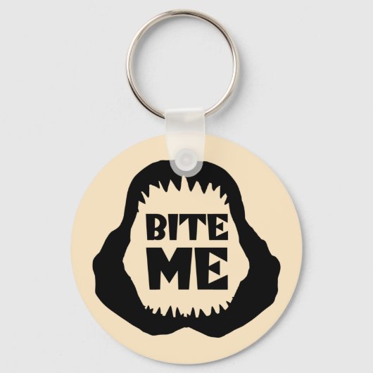 Bite me Quote - Shark Jaws Sleutelhanger (Voorkant)