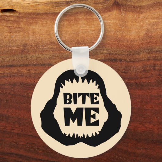 Bite me Quote - Shark Jaws Sleutelhanger (Voorkant)