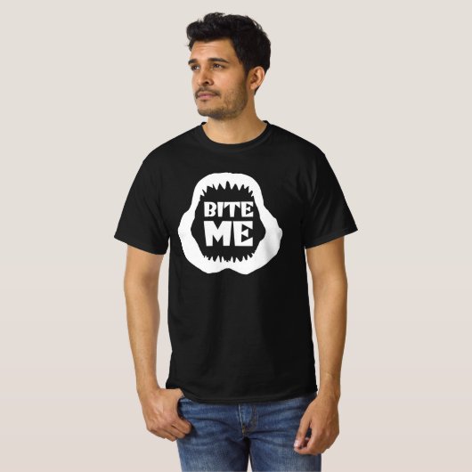 Bite me Quote - Shark Jaws T-shirt (Voorkant volledig)