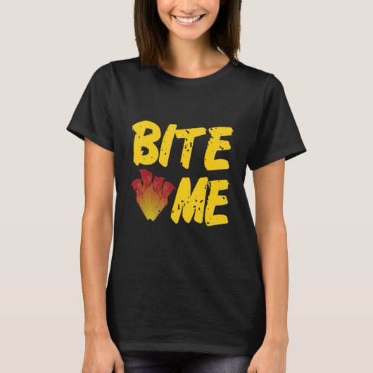BITE ME  Retro Carnivorous Plants  Present T-shirt (Voorkant)
