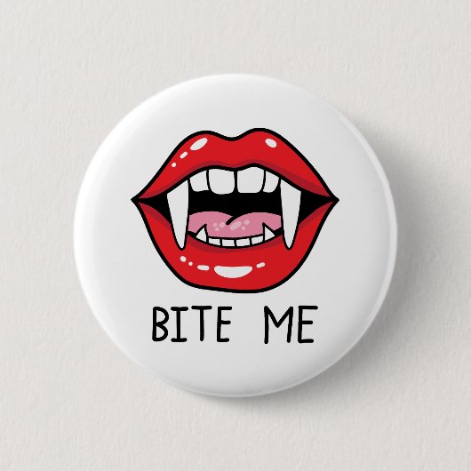 Bite me  ronde button 5,7 cm (Voorkant)