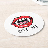 Bite me  ronde kartonnen onderzetter (Gebogen)