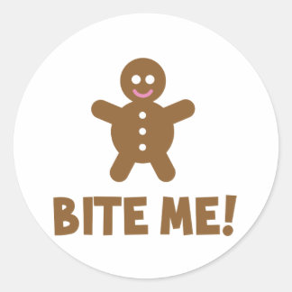 Bite me ronde sticker