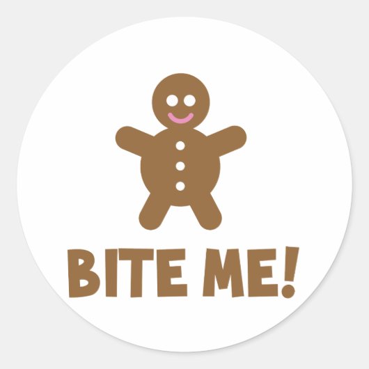 Bite me ronde sticker (Voorkant)