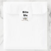 Bite me ronde sticker (Tas)