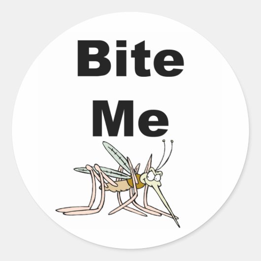 Bite me ronde sticker (Voorkant)