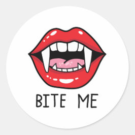 Bite me  ronde sticker