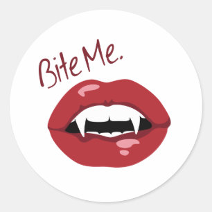 Bite me ronde sticker