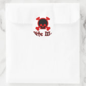 Bite me ronde sticker (Tas)