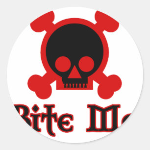 Bite me ronde sticker