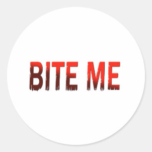 Bite me ronde sticker
