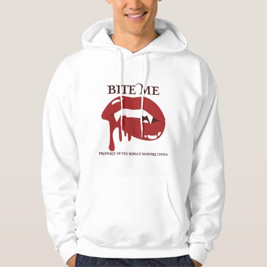 Bite Me Royales Mannen Hoodie (Voorkant)