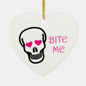 Bite me (schedel) keramisch ornament (Voorkant)