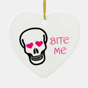 Bite me (schedel) keramisch ornament
