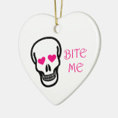 Bite me (schedel) keramisch ornament (Links)