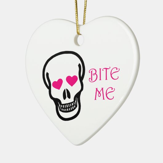 Bite me (schedel) keramisch ornament (Links)