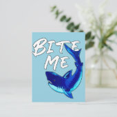 Bite me - Shark Briefkaart (Staand voorkant)