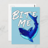 Bite me - Shark Briefkaart (Voorkant / Achterkant)