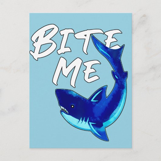 Bite me - Shark Briefkaart (Voorkant)