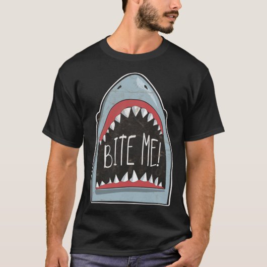 Bite Me  Shark Fan Beach Ocean Attire For Summer T-shirt (Voorkant)
