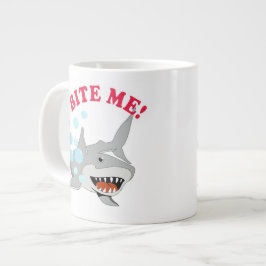 Bite me Shark op White Grote Koffiekop