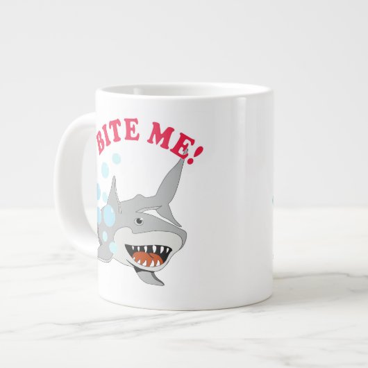 Bite me Shark op White Grote Koffiekop (Links)