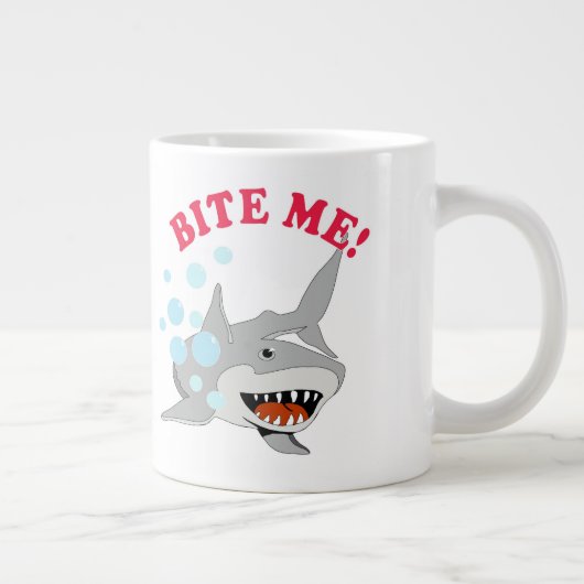 Bite me Shark op White Grote Koffiekop (Rechts)
