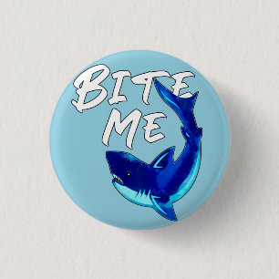 Bite me - Shark Ronde Button 3,2 Cm