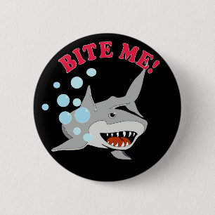 Bite Me Shark Ronde Button 5,7 Cm