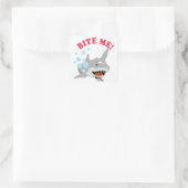 Bite Me Shark Vierkante Sticker (Tas)