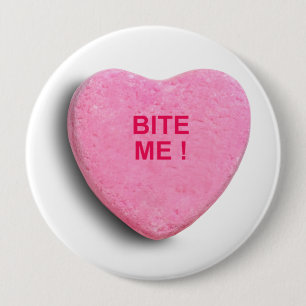 BITE ME SNOEP HEART RONDE BUTTON 4,0 CM