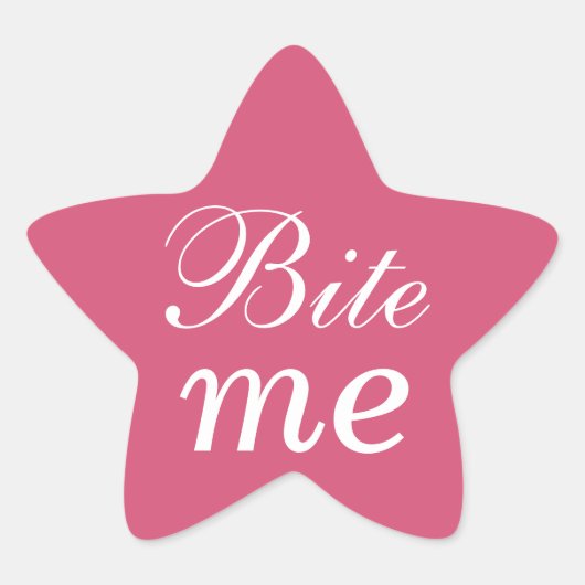 Bite me Star Sticker - Roze (Voorkant)