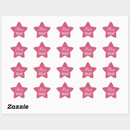Bite me Star Sticker - Roze (Vel)