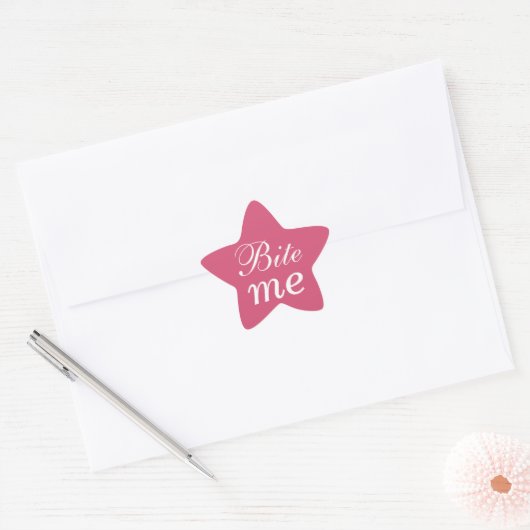 Bite me Star Sticker - Roze (Envelop)